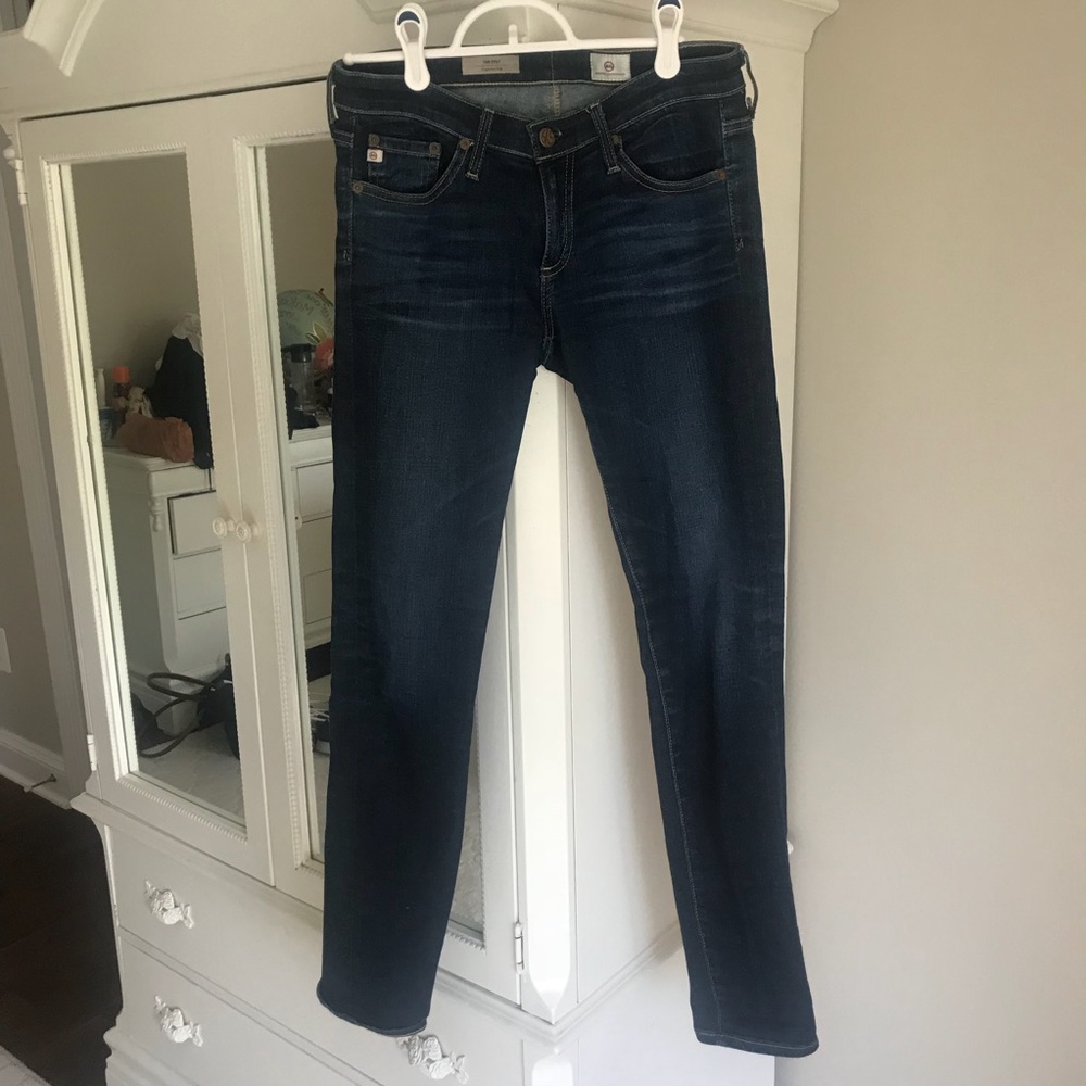 AG “The Stilt” Cigarette Dark Wash Skinny Jeans
